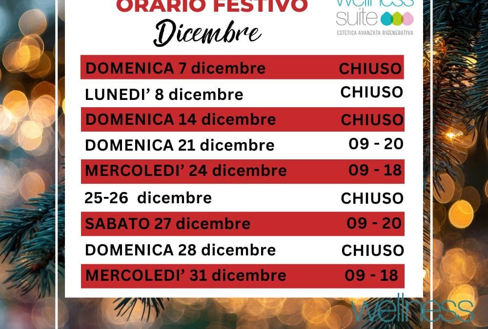 Comunicazione Importante – Aperture Straordinarie Dicembre 
Gentili clienti,
in…